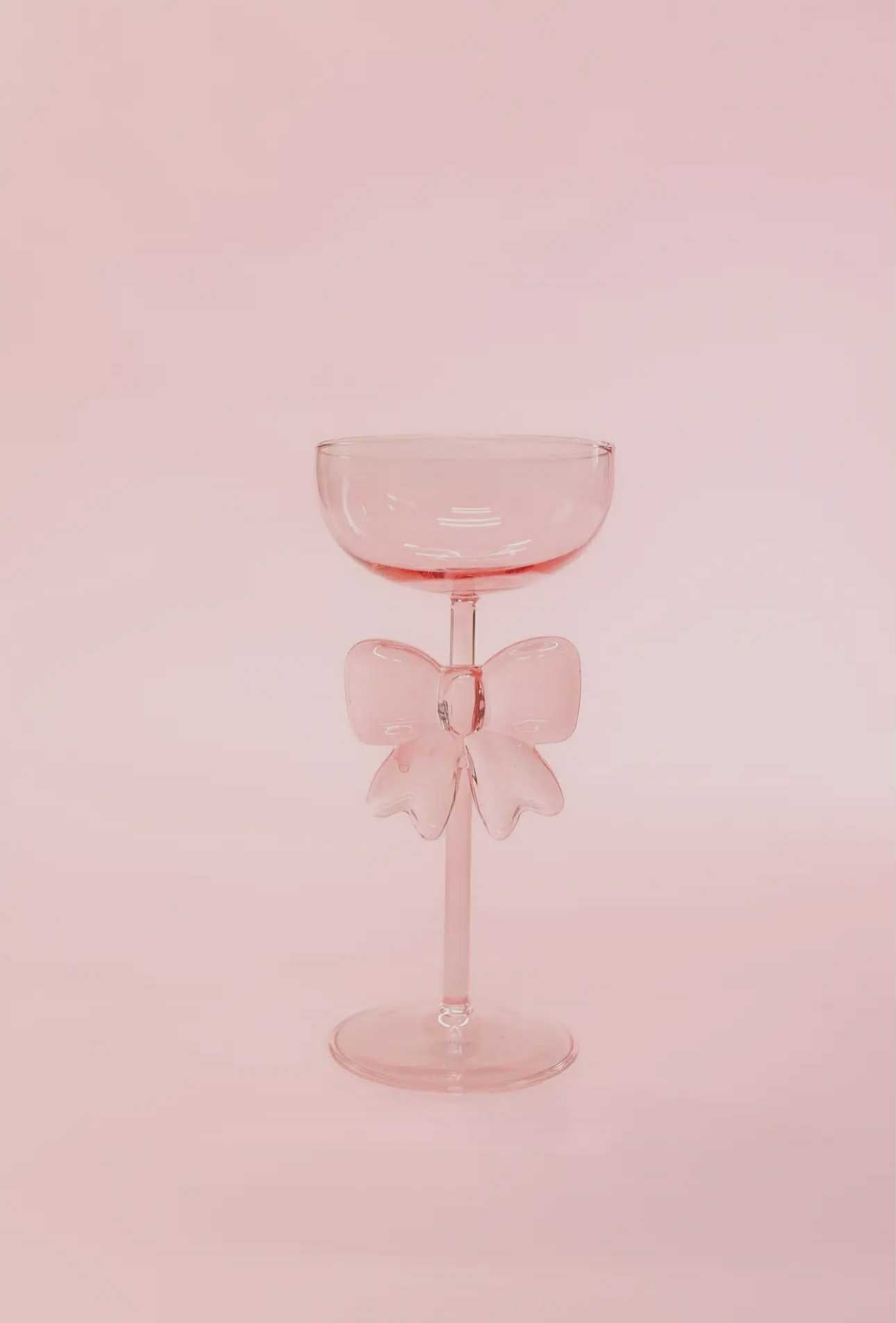 Pink Bow Wine Glass