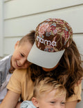 mama brown floral trucker