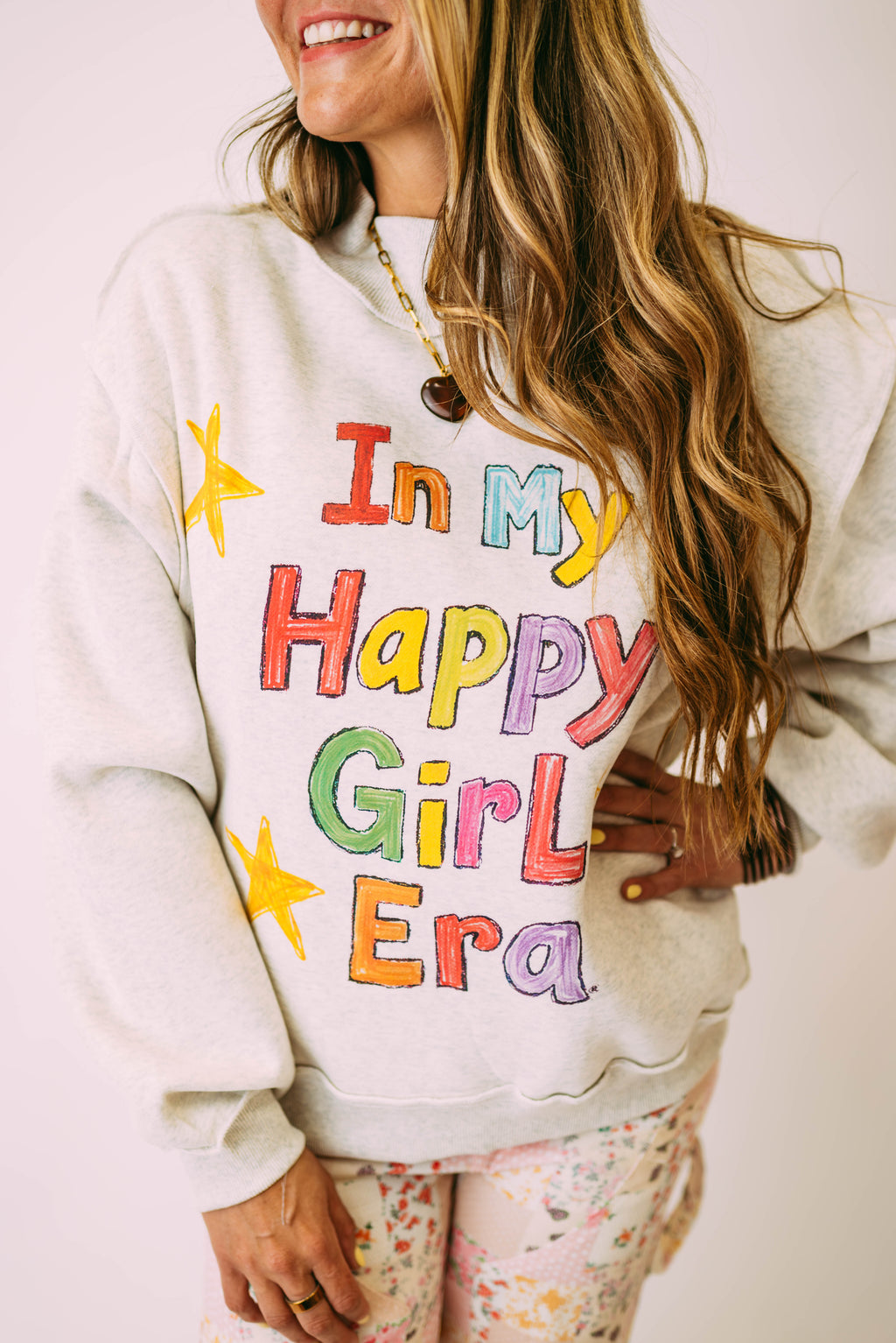 in my happy girl era reversible sweatshirt