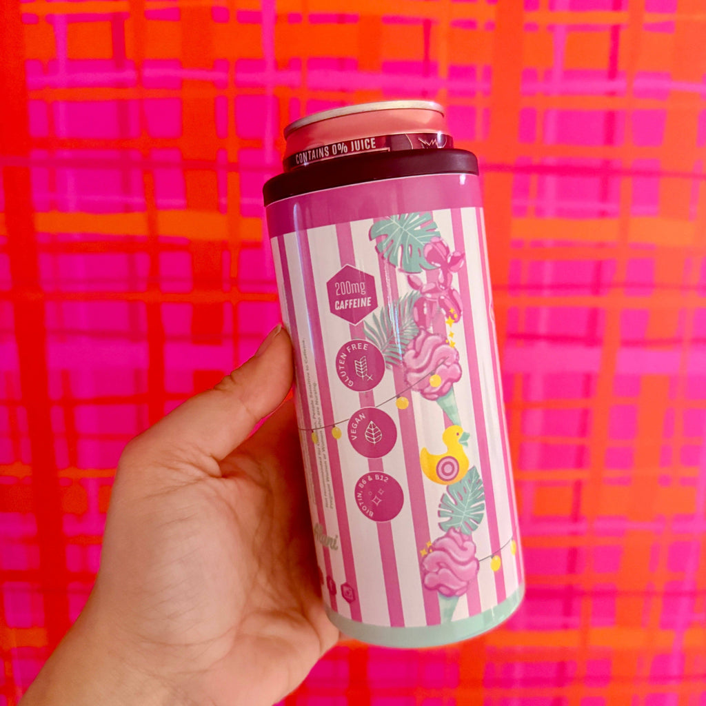 slim cotton candy energy drink can cooler