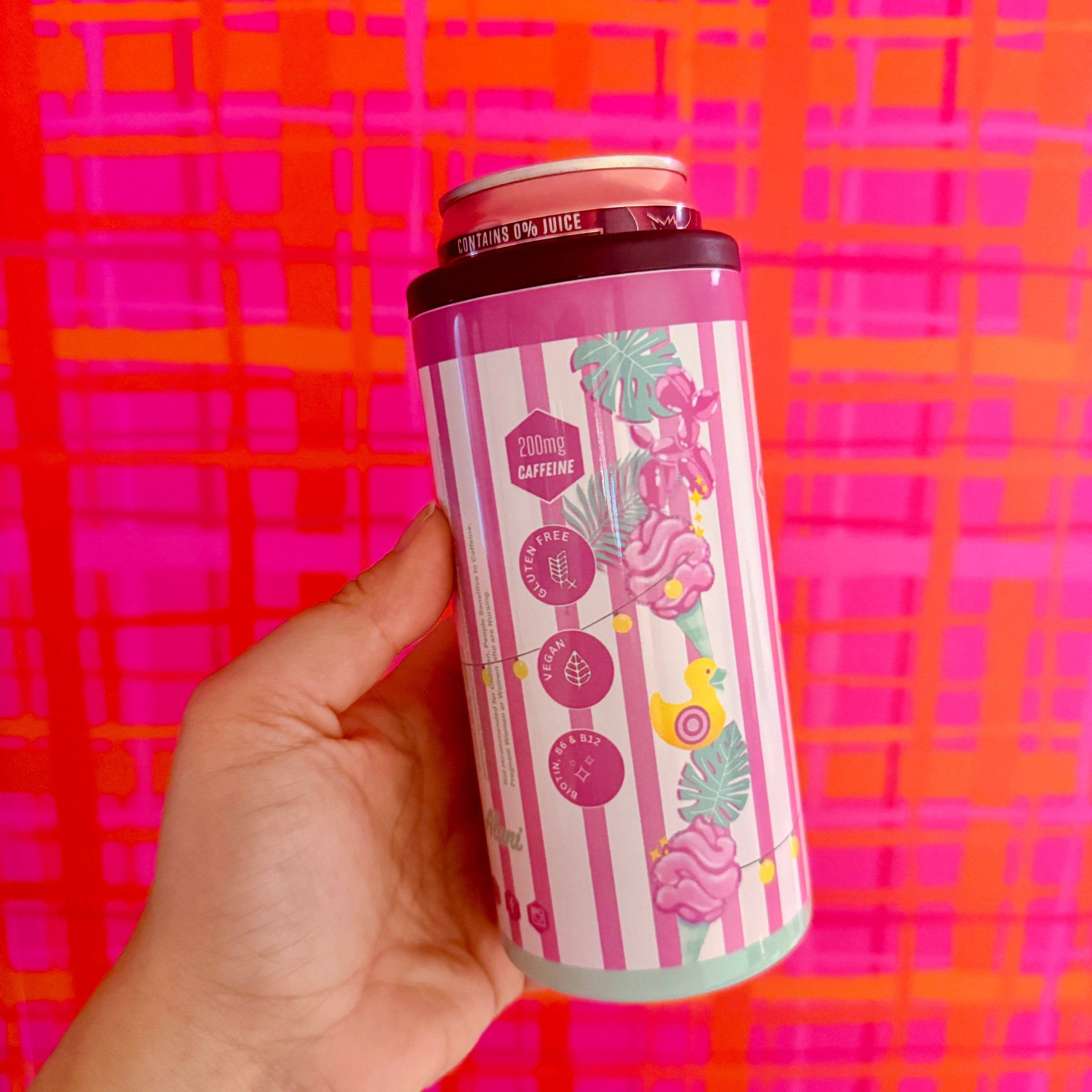 slim cotton candy energy drink can cooler