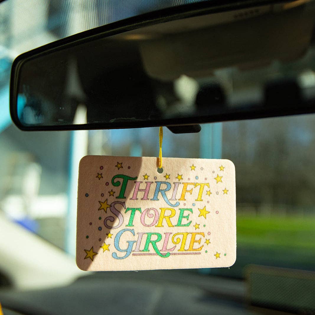 thrift store girlie car air freshener