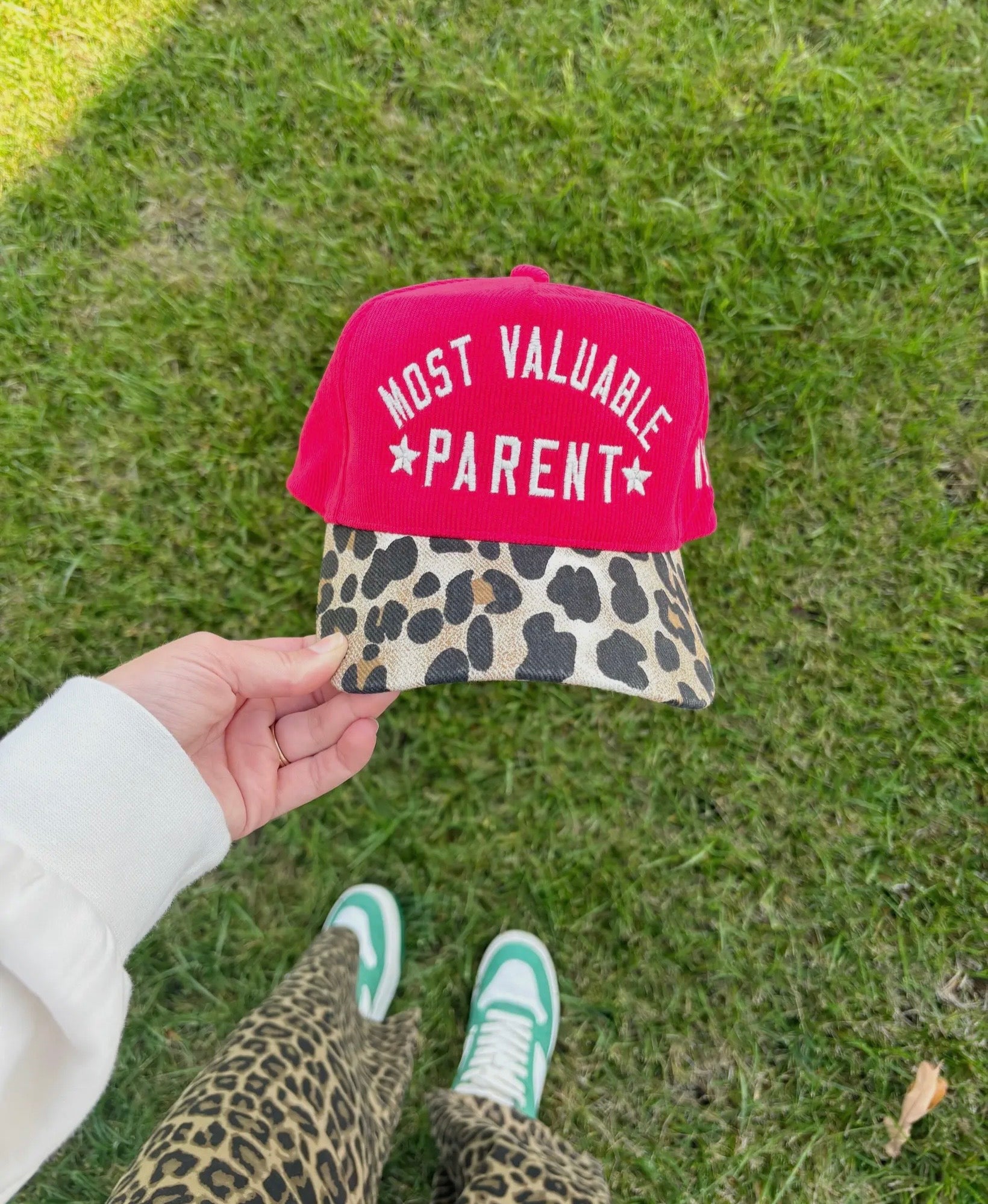 Red and Cheetah MVP Trucker