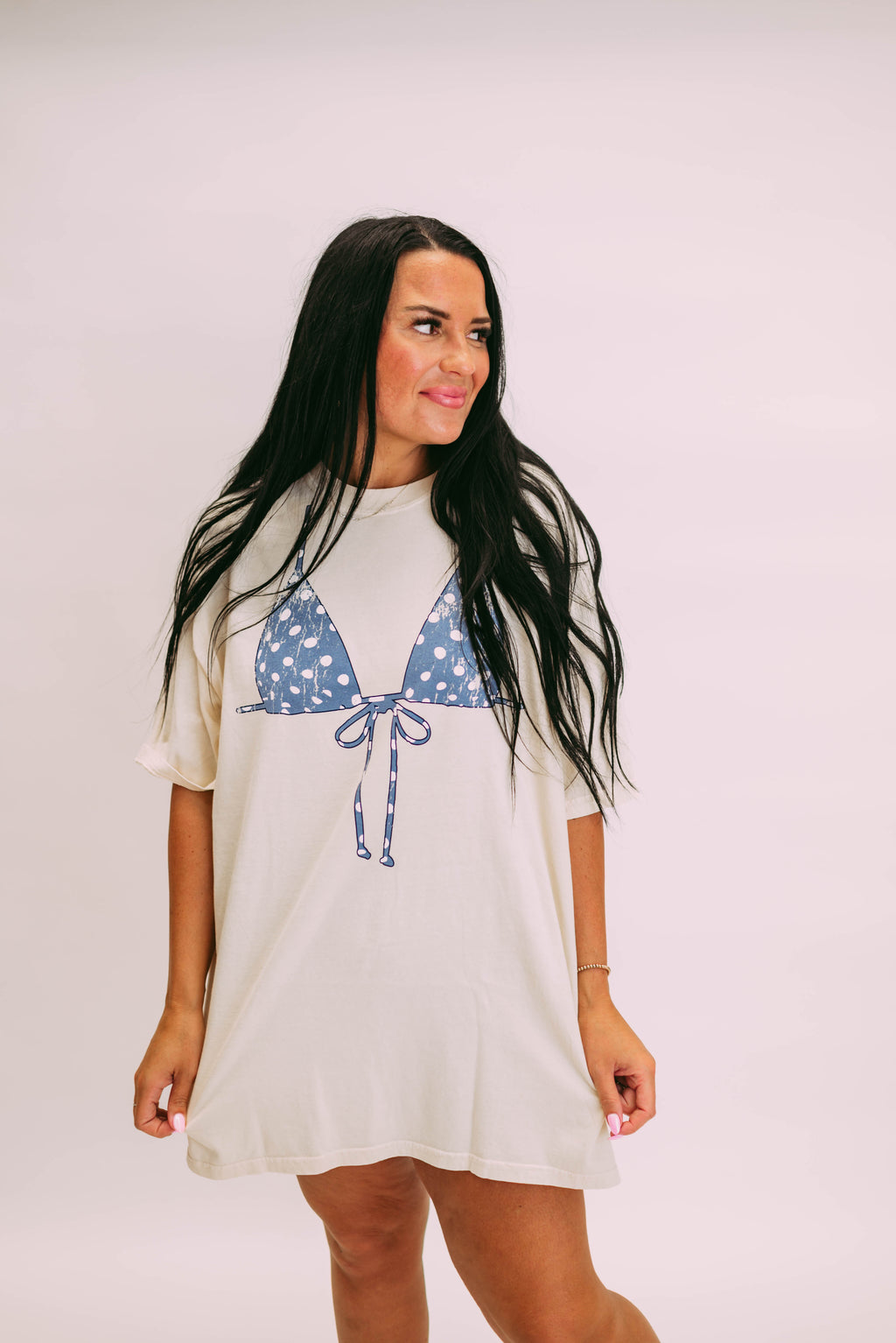 polka dot bikini top tee