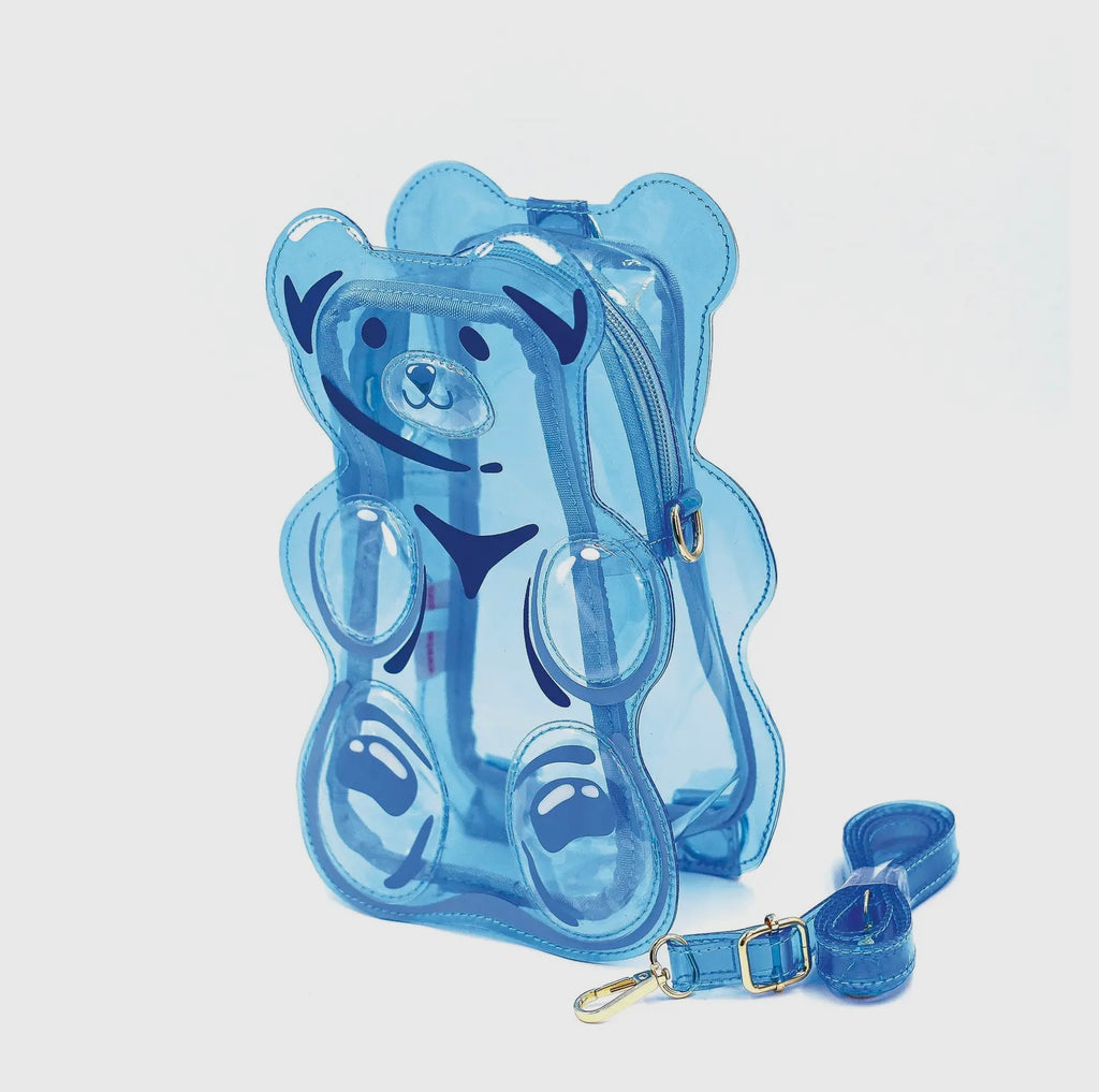 Blue See-through Teddy Bear Bag