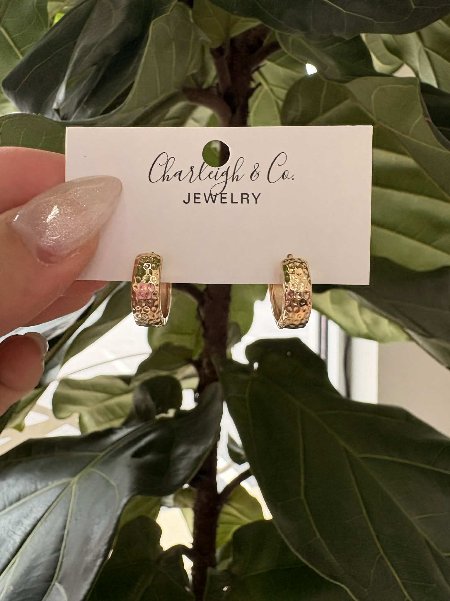 Gold Textured Hoop Earrings