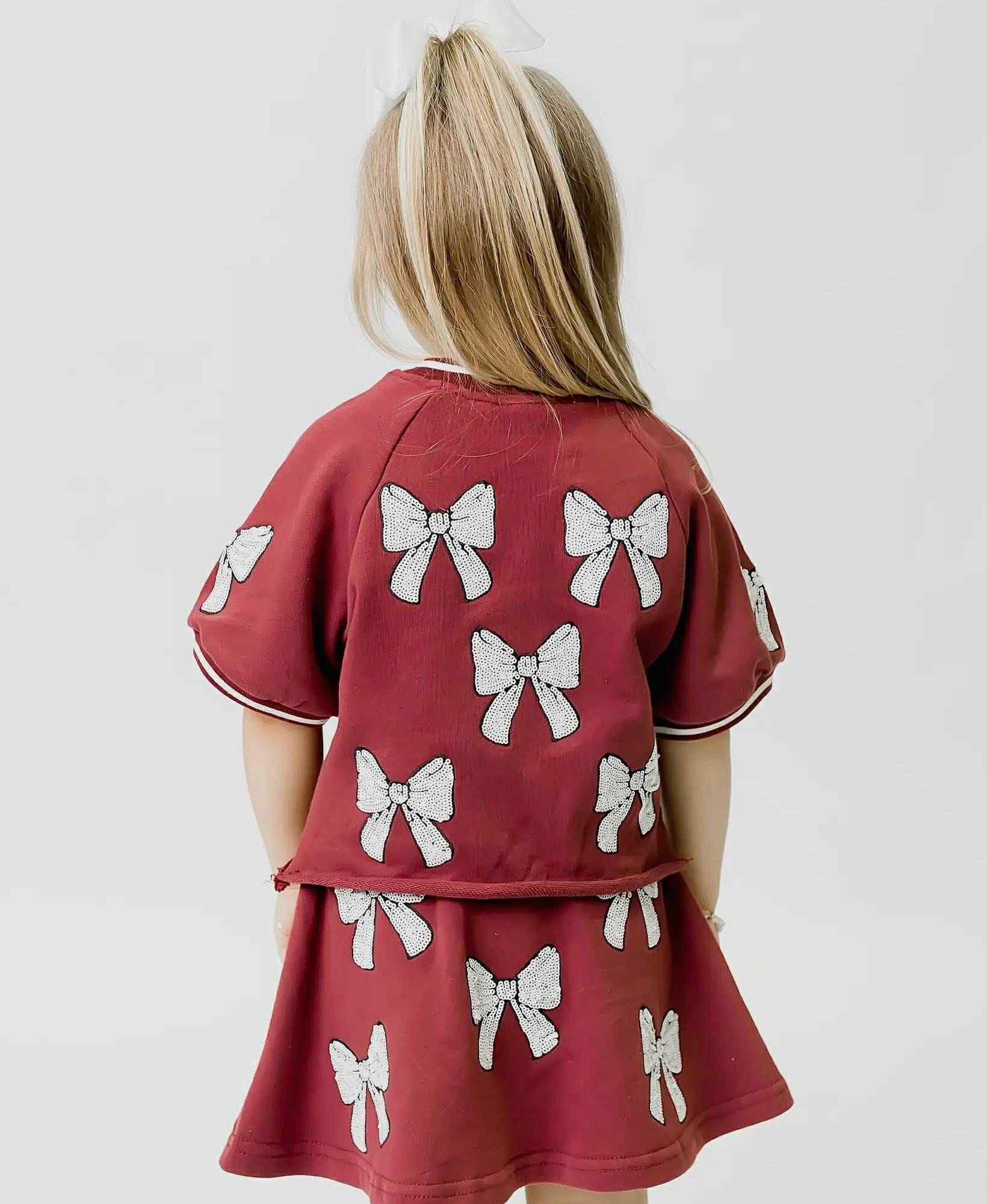 Girls Sequin Bow Shirt