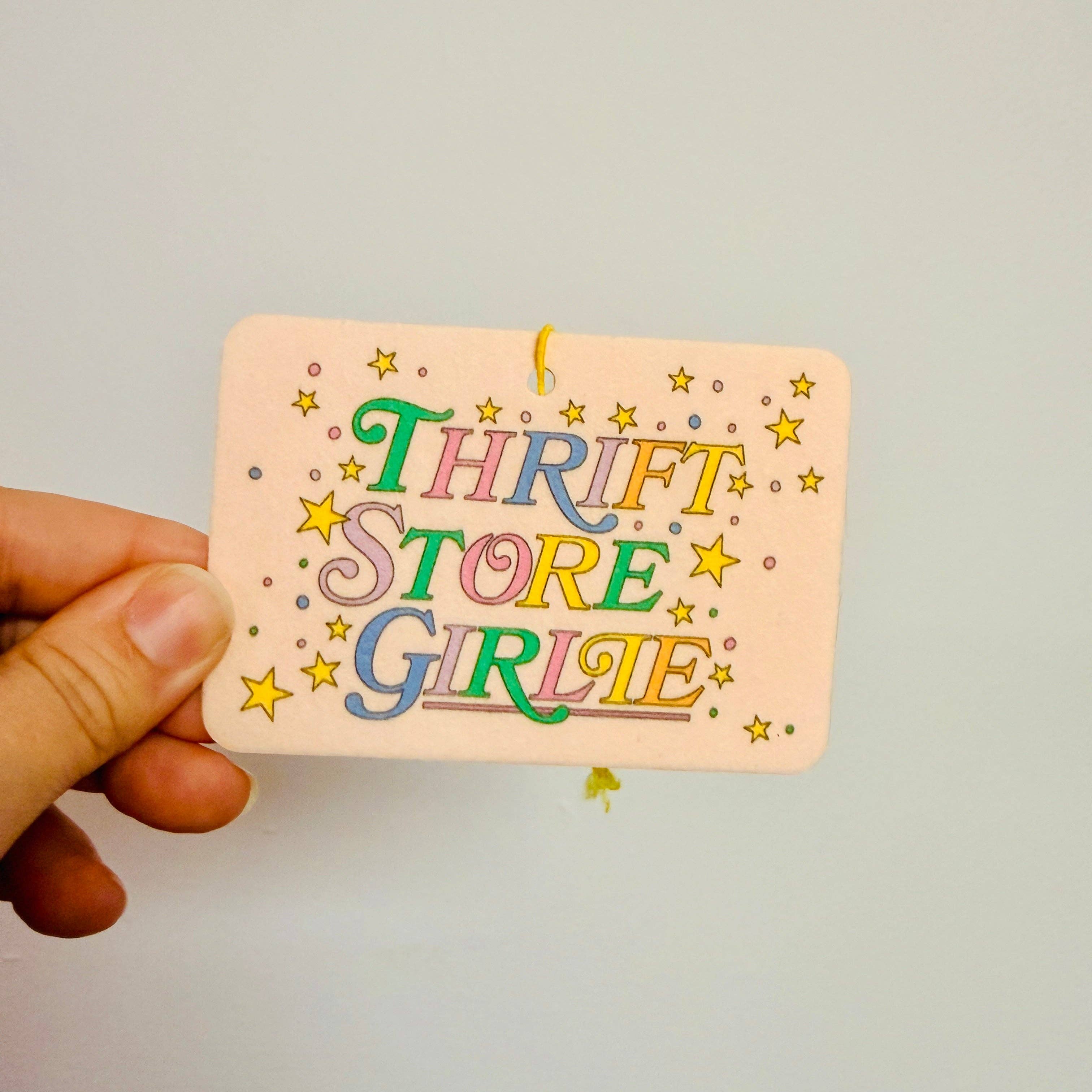 thrift store girlie car air freshener