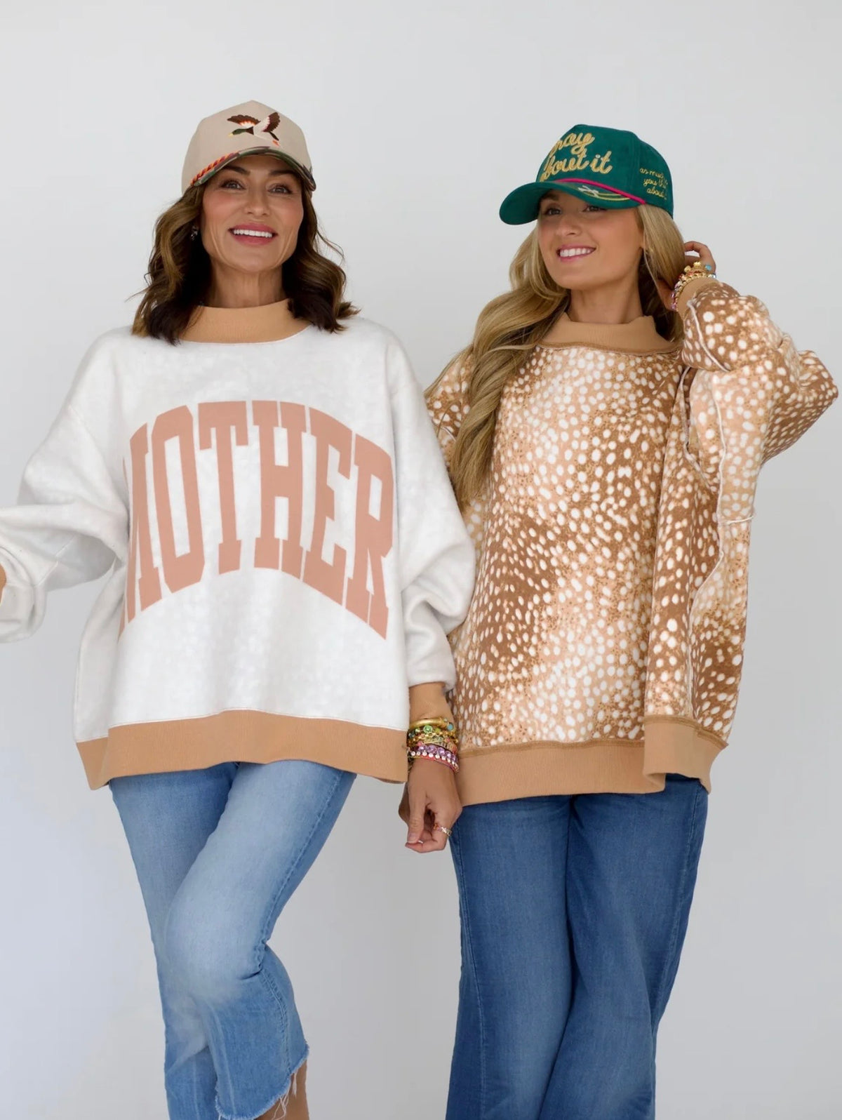 fawn mother reversible mockneck