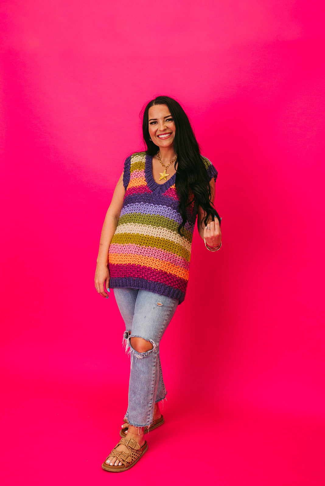 charlotte rainbow sweater vest