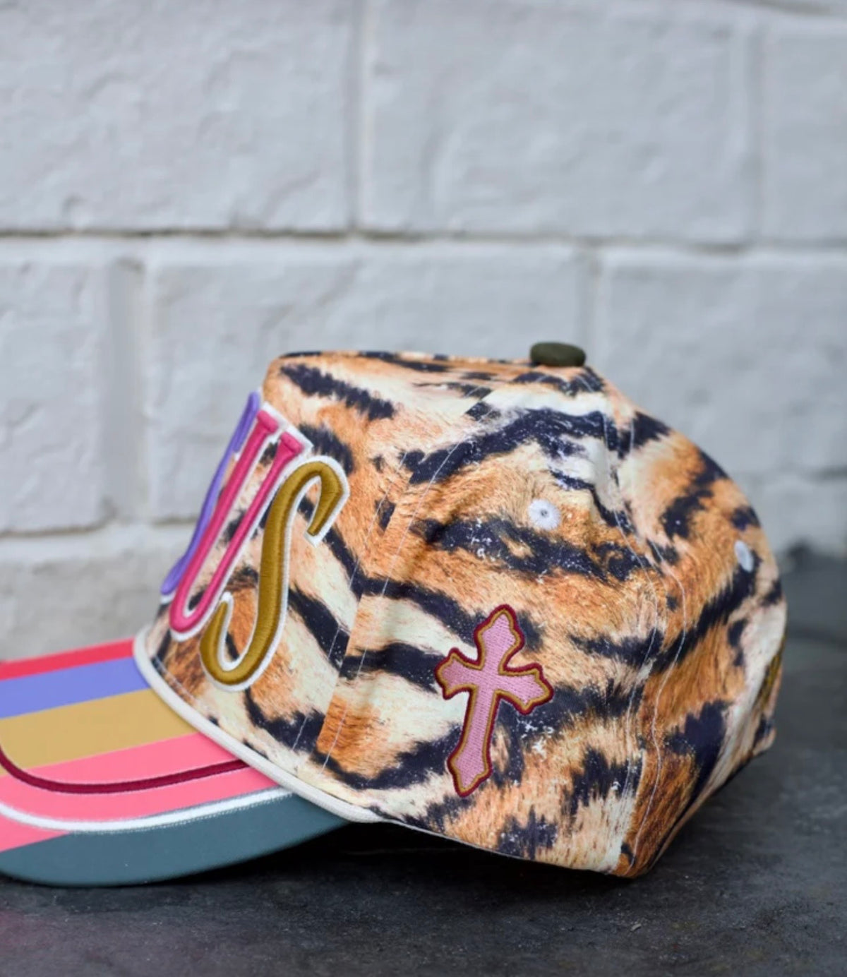 tiger stripe Jesus trucker