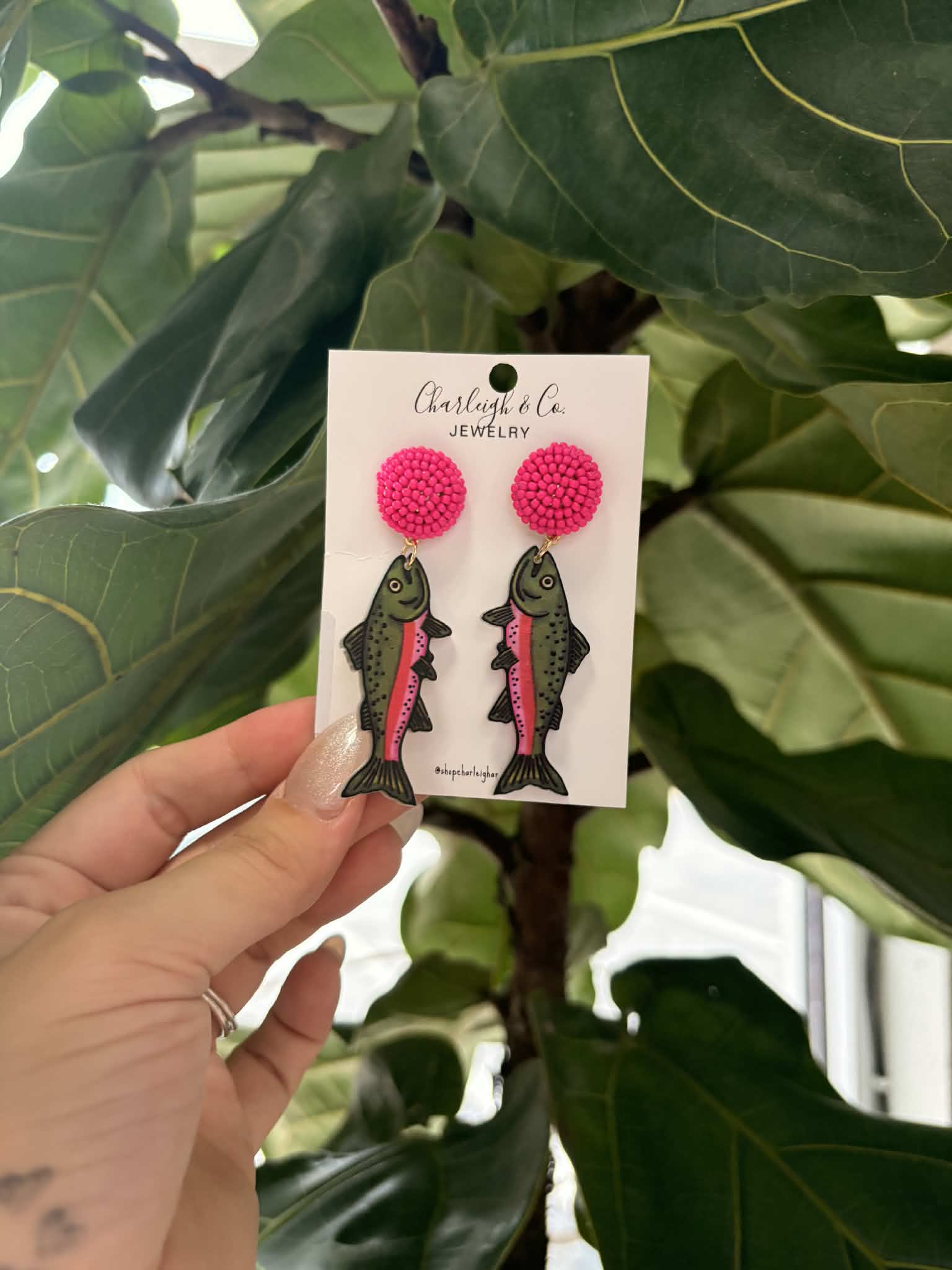 Pink Fish Earrings