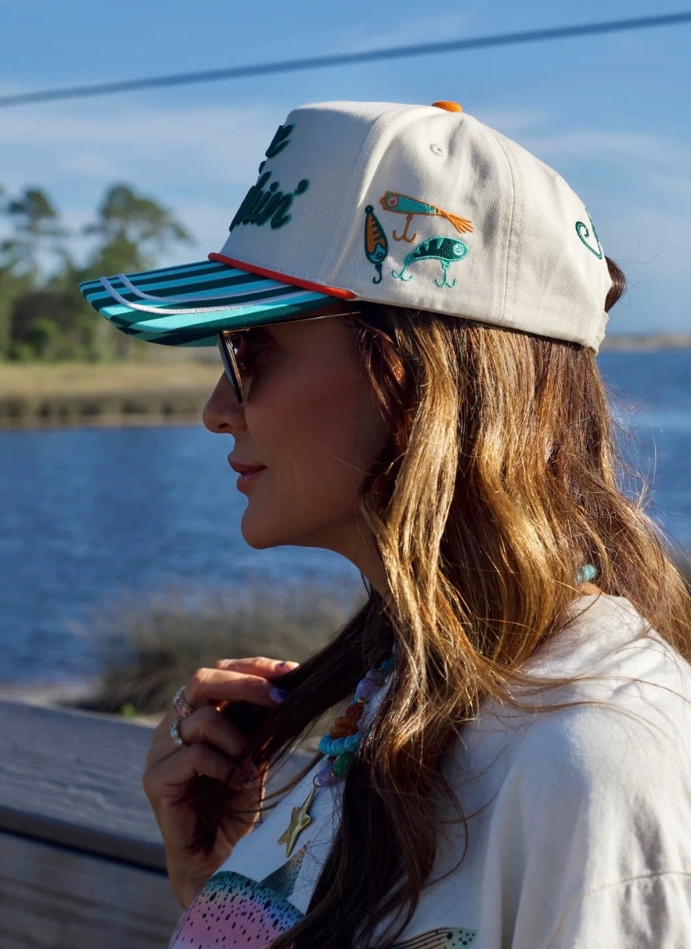 gone fishing trucker hat