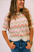 whimsical garden knit sweater