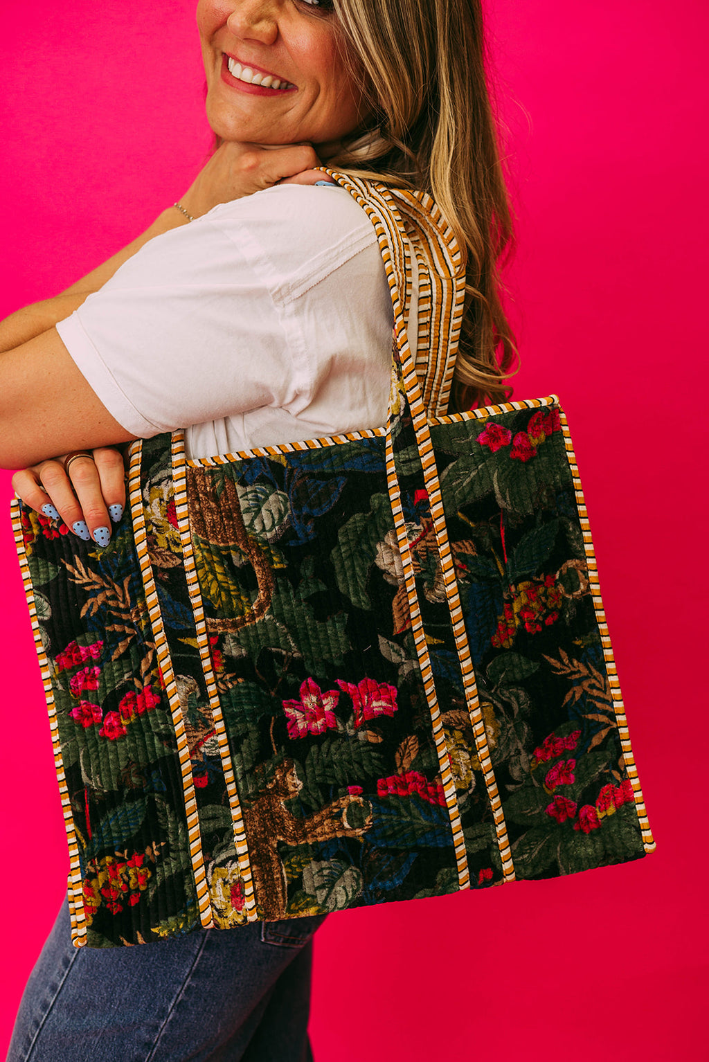 quilted large everyday tote bag
