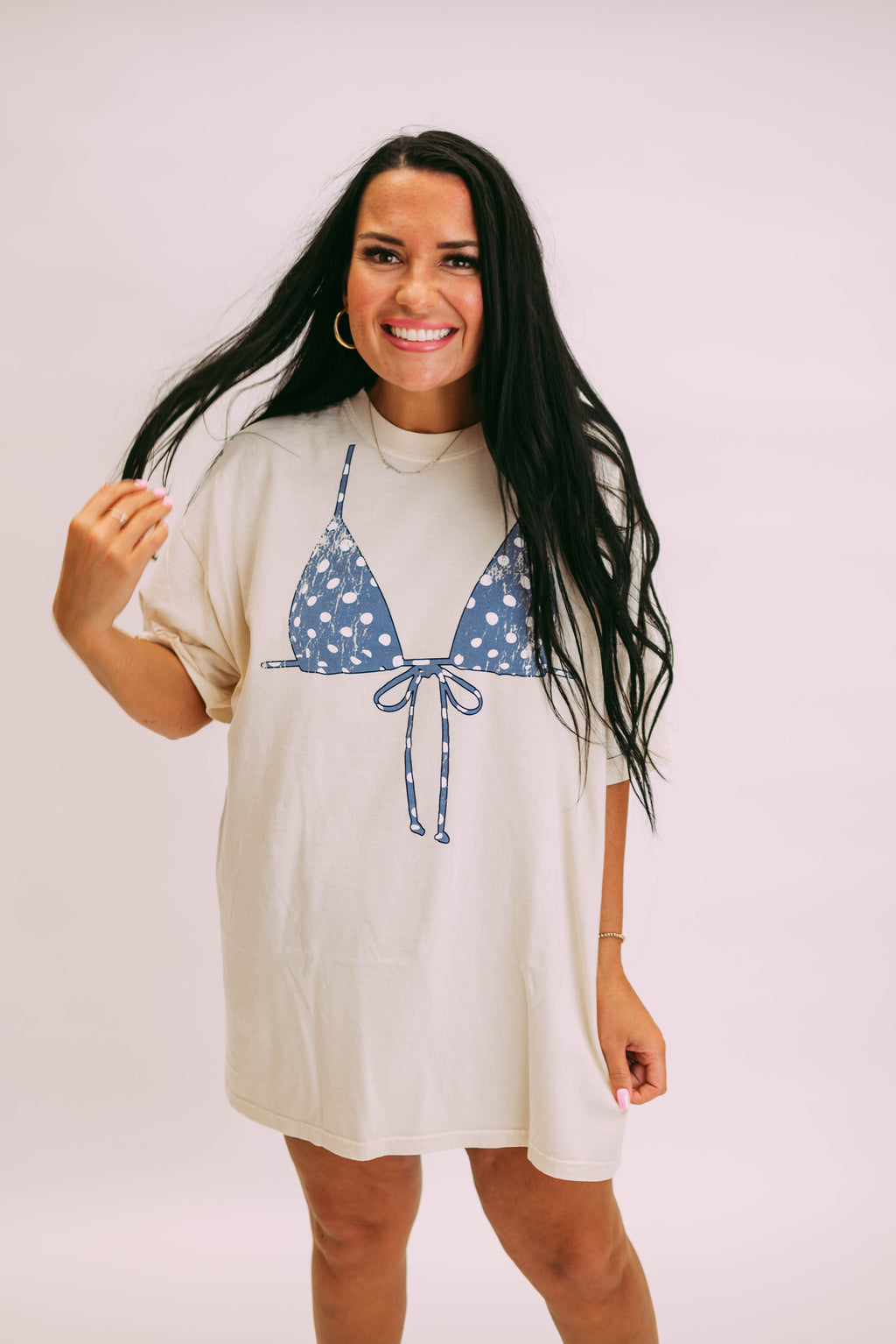 polka dot bikini top tee