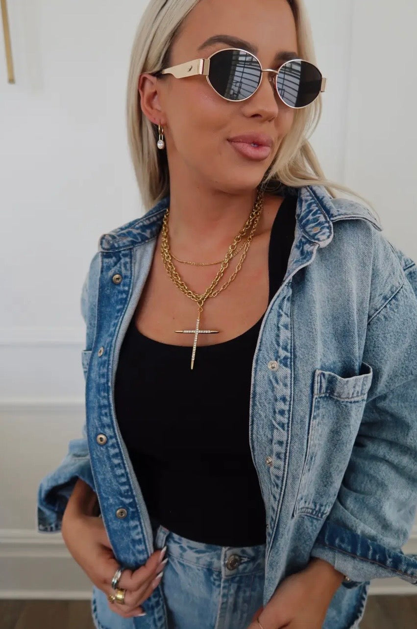 luxe cross necklace