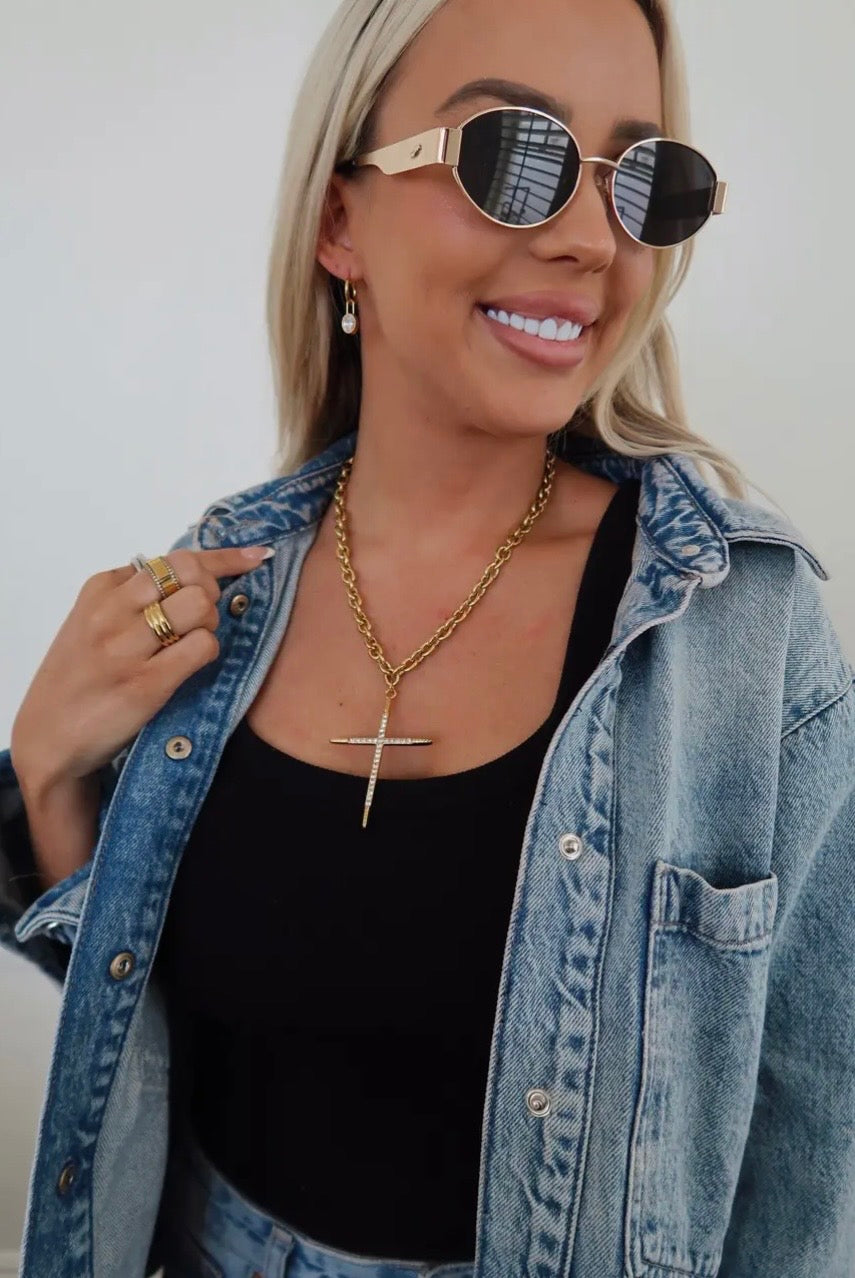 luxe cross necklace