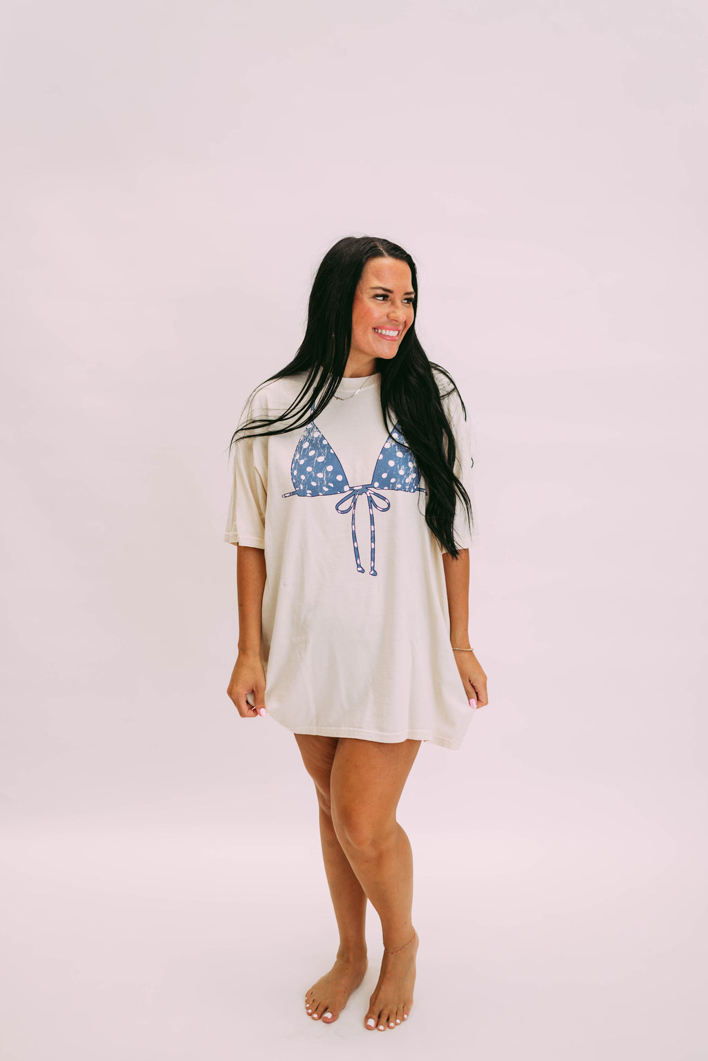 polka dot bikini top tee