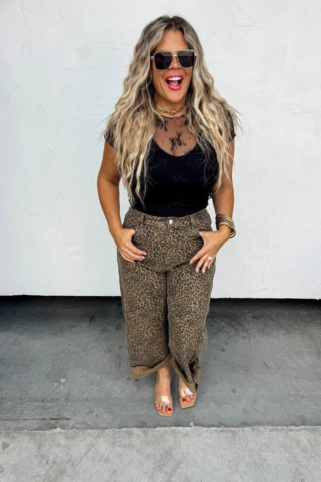 Leopard Barrel Jeans