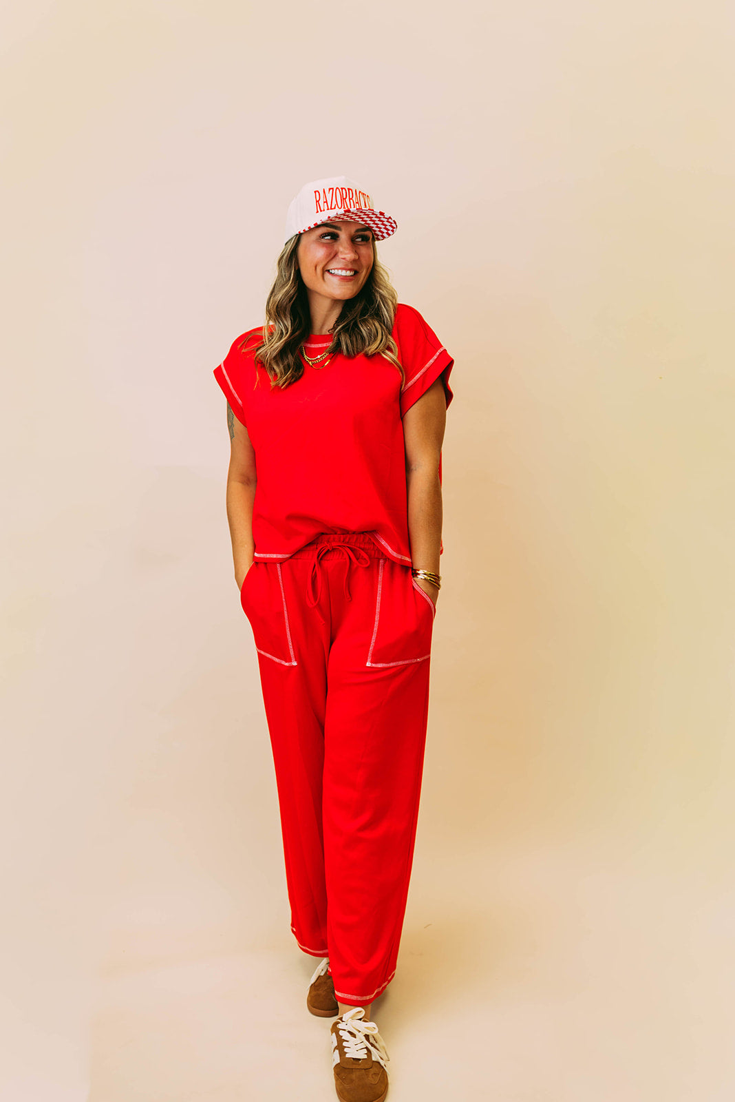 scuba contrast stitch lounge set