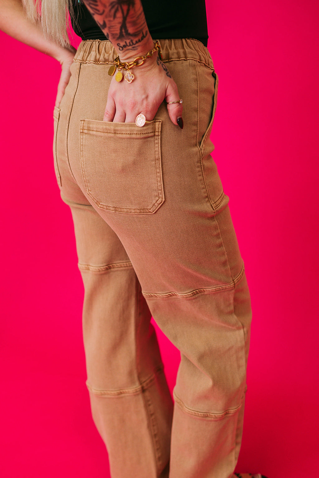 vintage sandstone utility jeans
