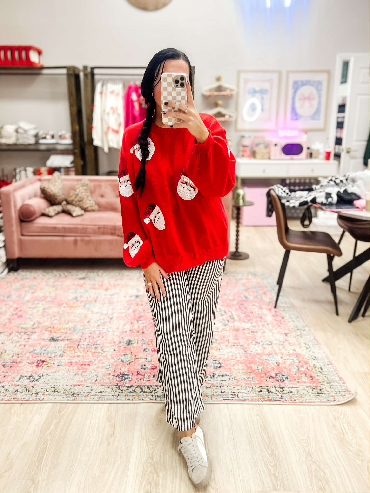 Sequin Santa Sweater