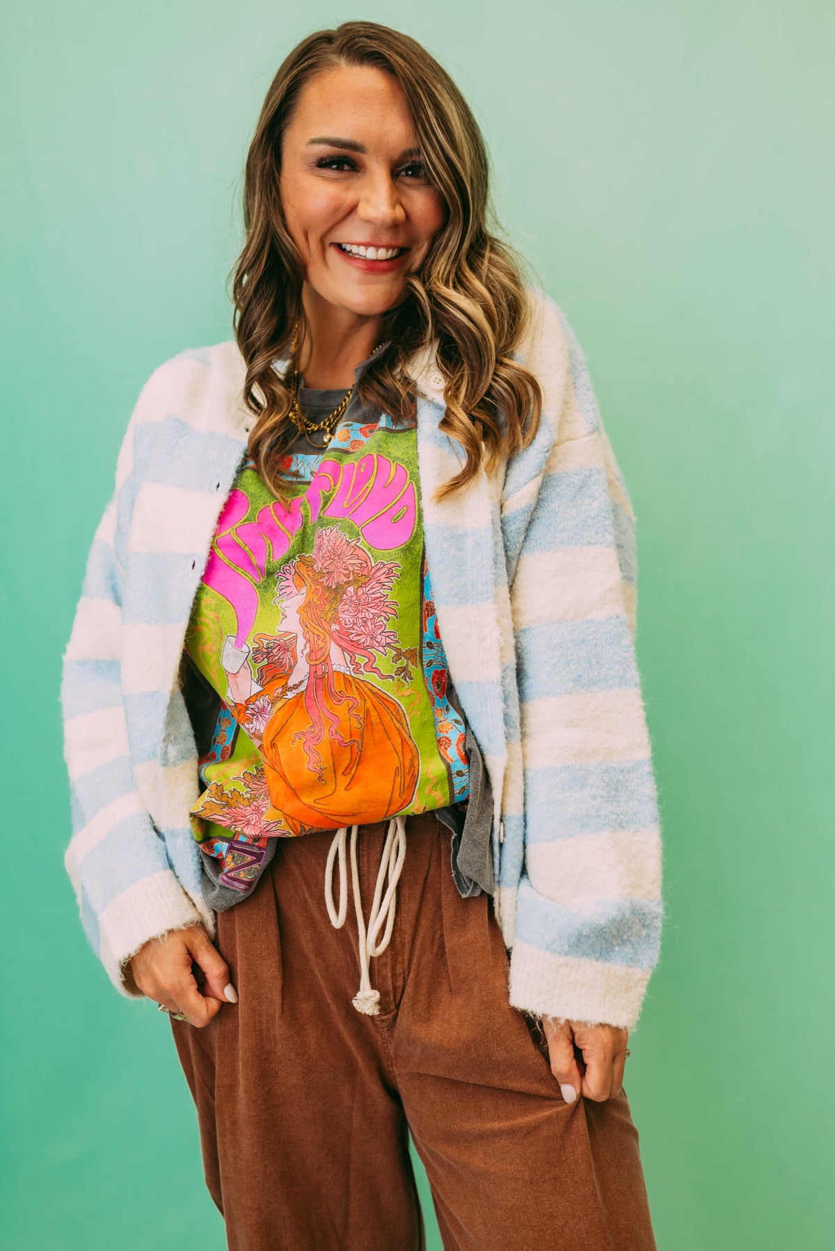mineral washed cotton wide leg pants