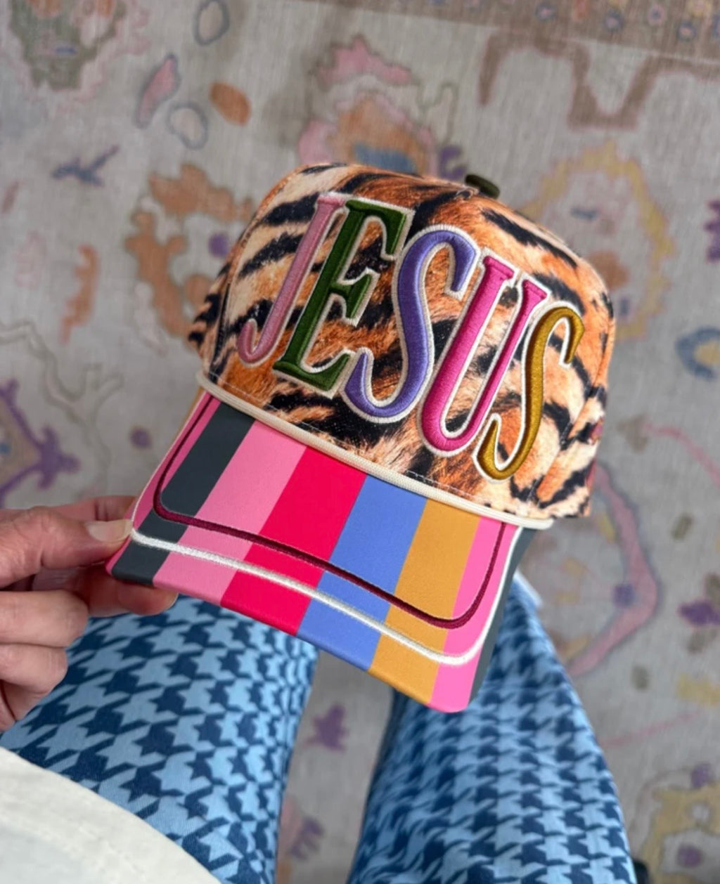 tiger stripe Jesus trucker