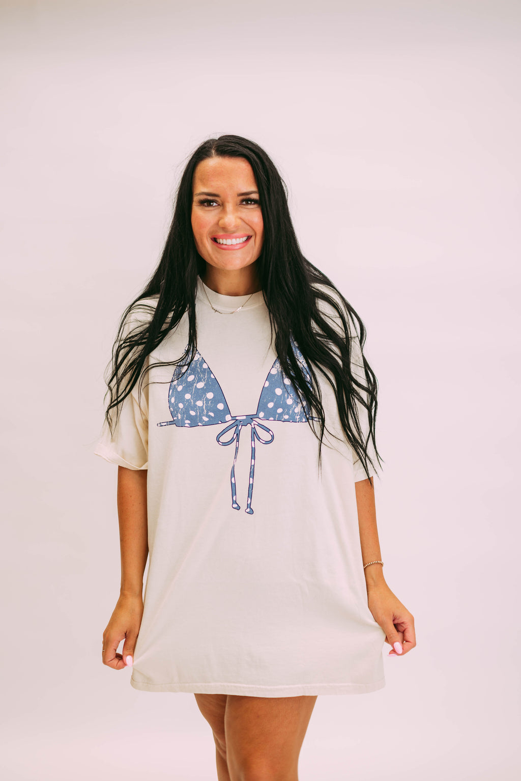polka dot bikini top tee