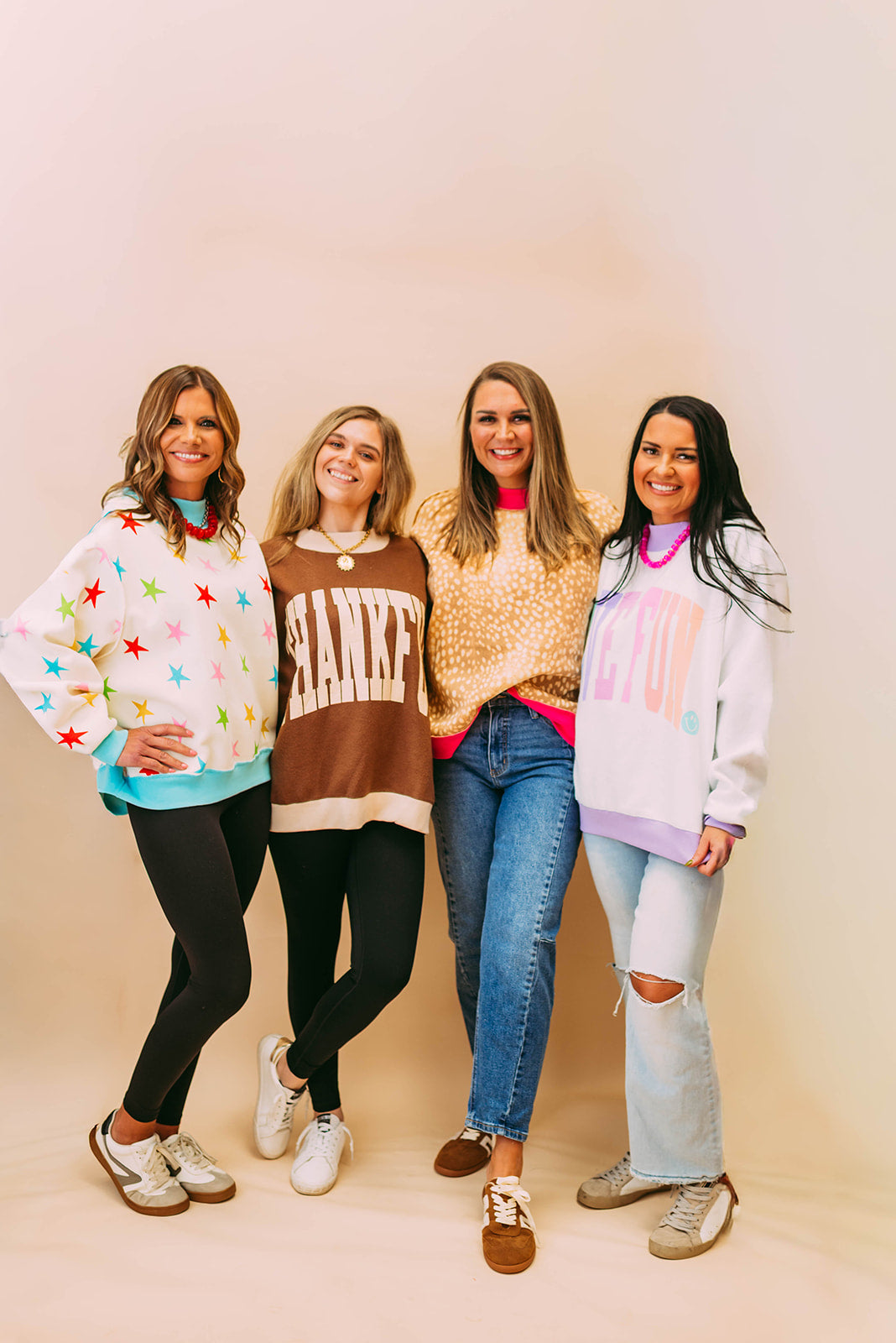 thankful polka dot reversible mockneck
