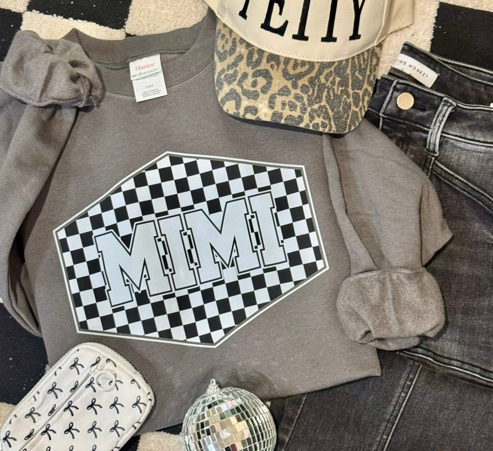 Pre Order Checkered Name Sweatshirt and Tee