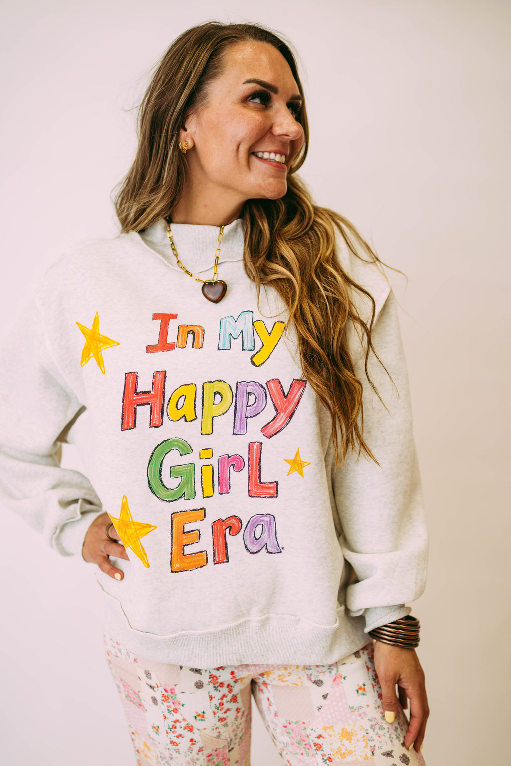 in my happy girl era reversible sweatshirt