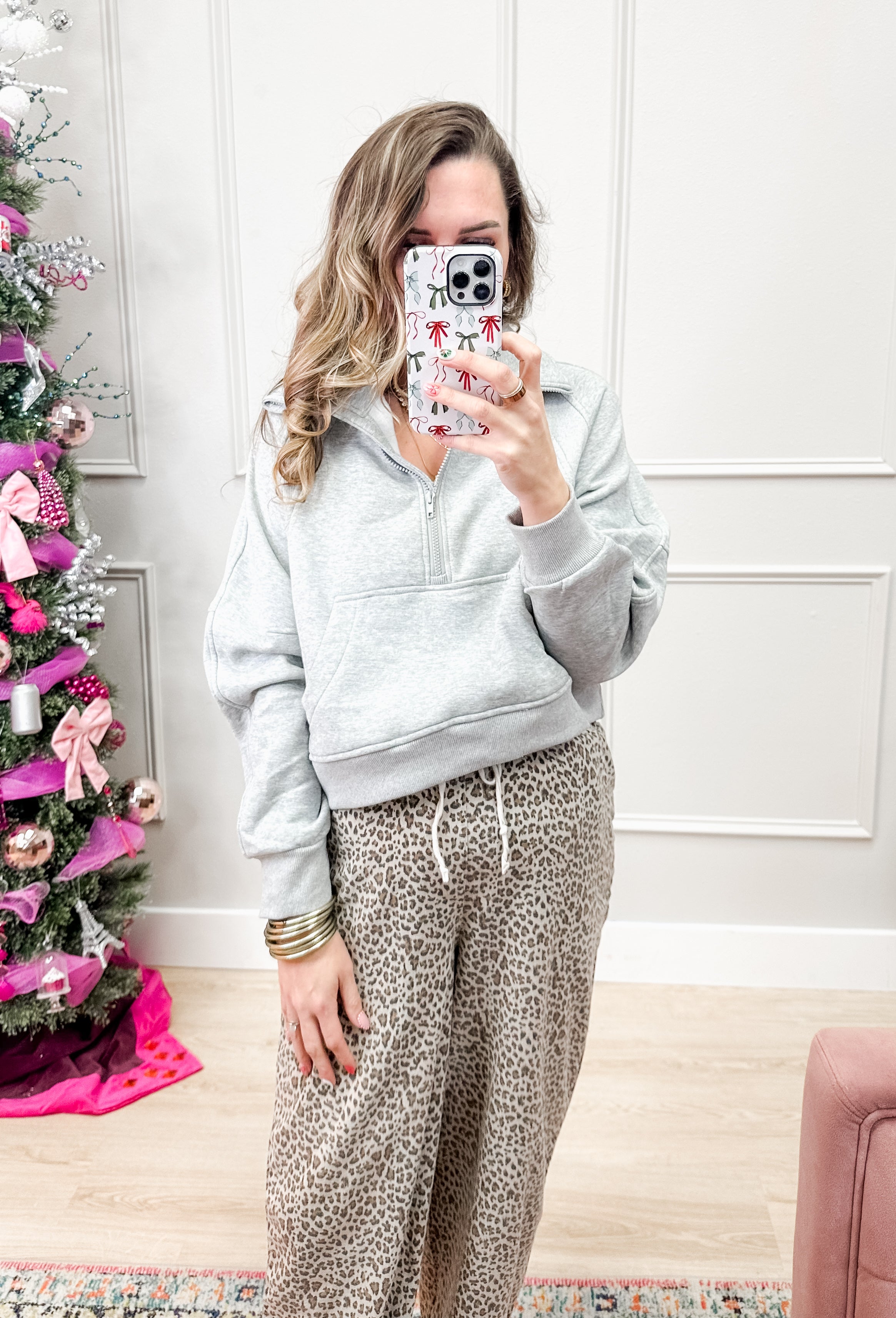 Half Zip Funnel Neck Sweatshirt