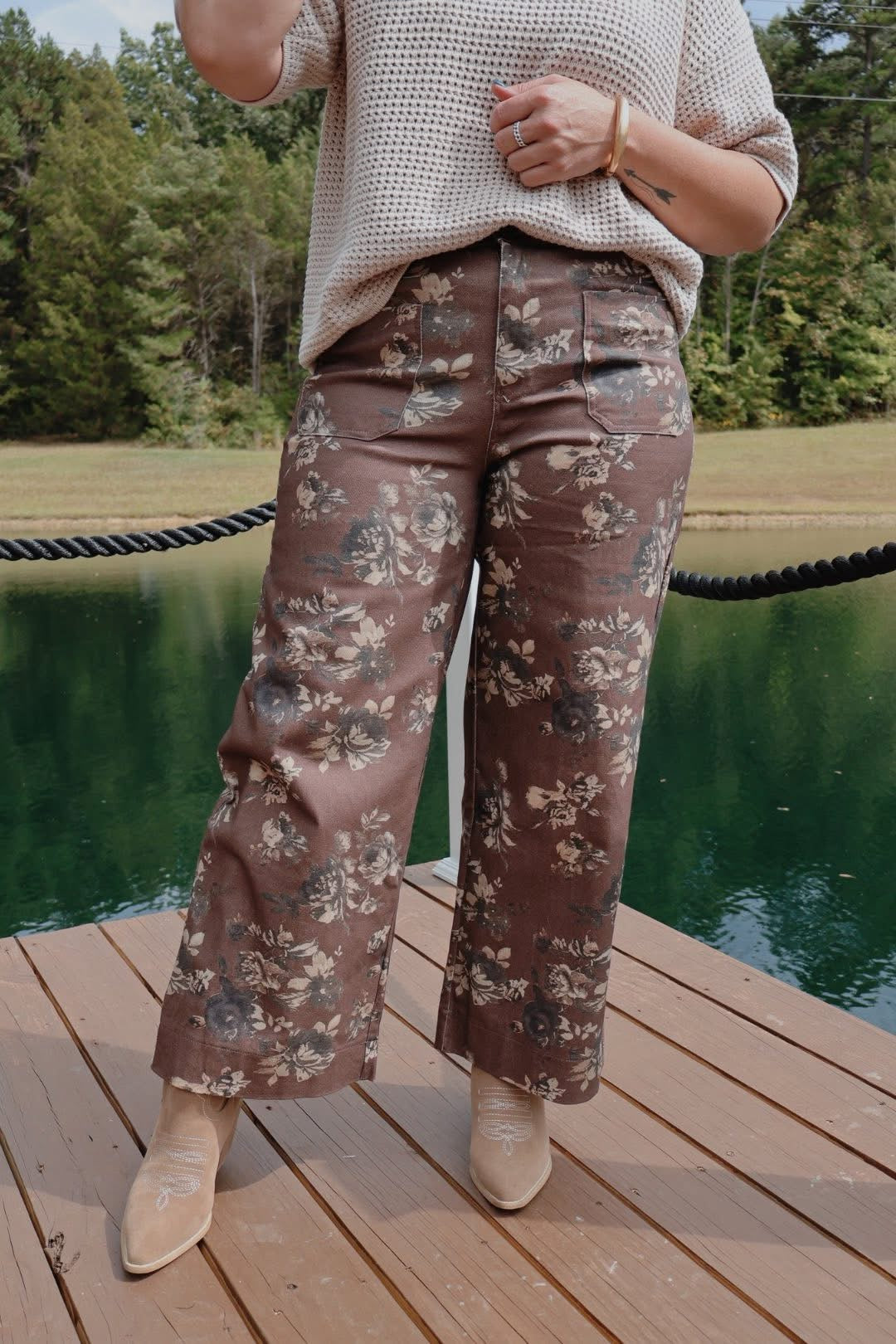 Rustic Floral Jeans