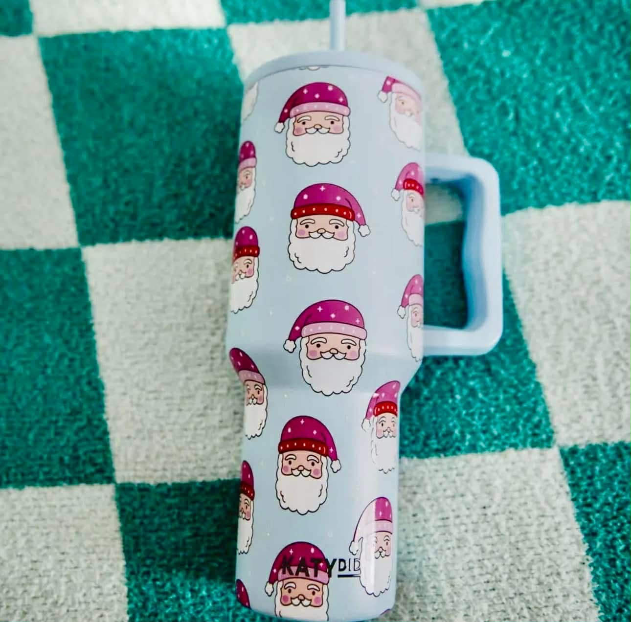 Blue and Pink Santa Tumbler