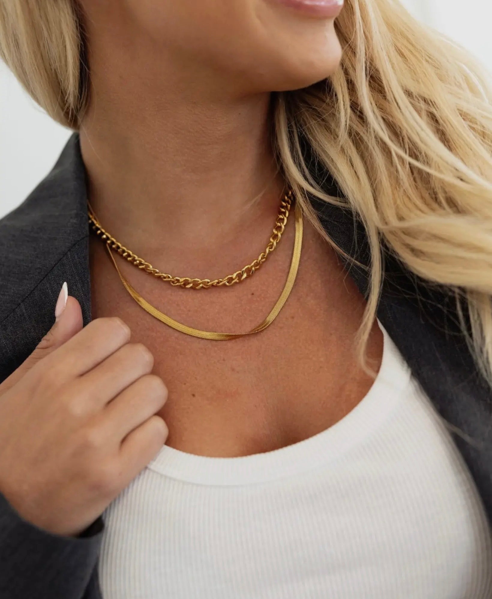 Chain + Herringbone Necklace