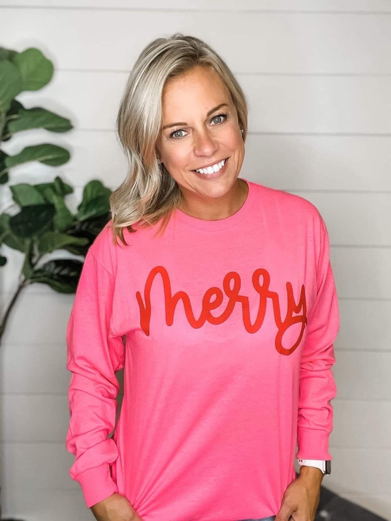 “Merry” Pink Long Sleeve