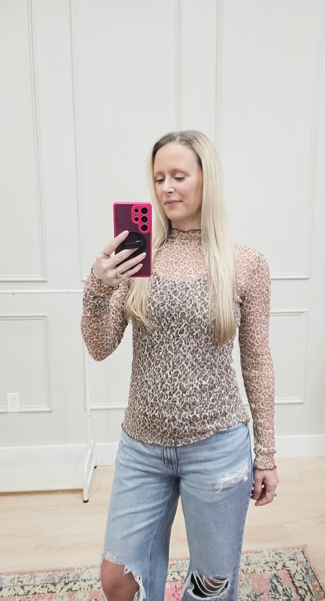 Leopard Mesh Top