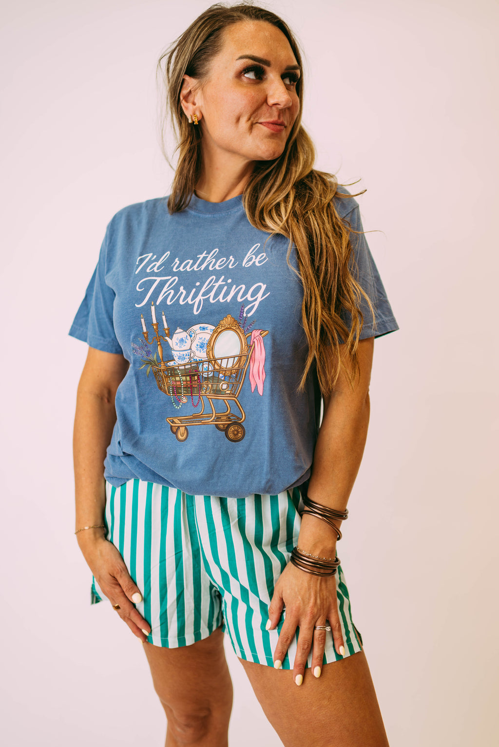 i’d rather be thrifting tee