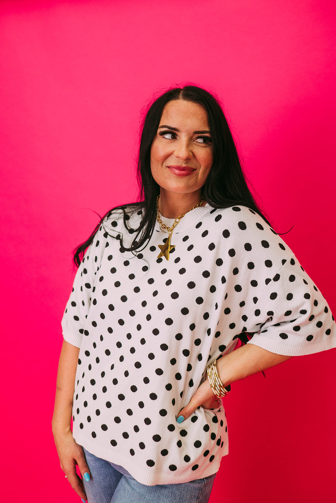 polka dot sweater