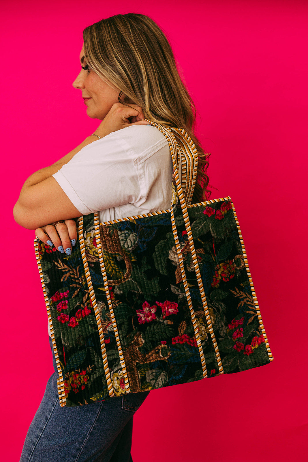 quilted large everyday tote bag
