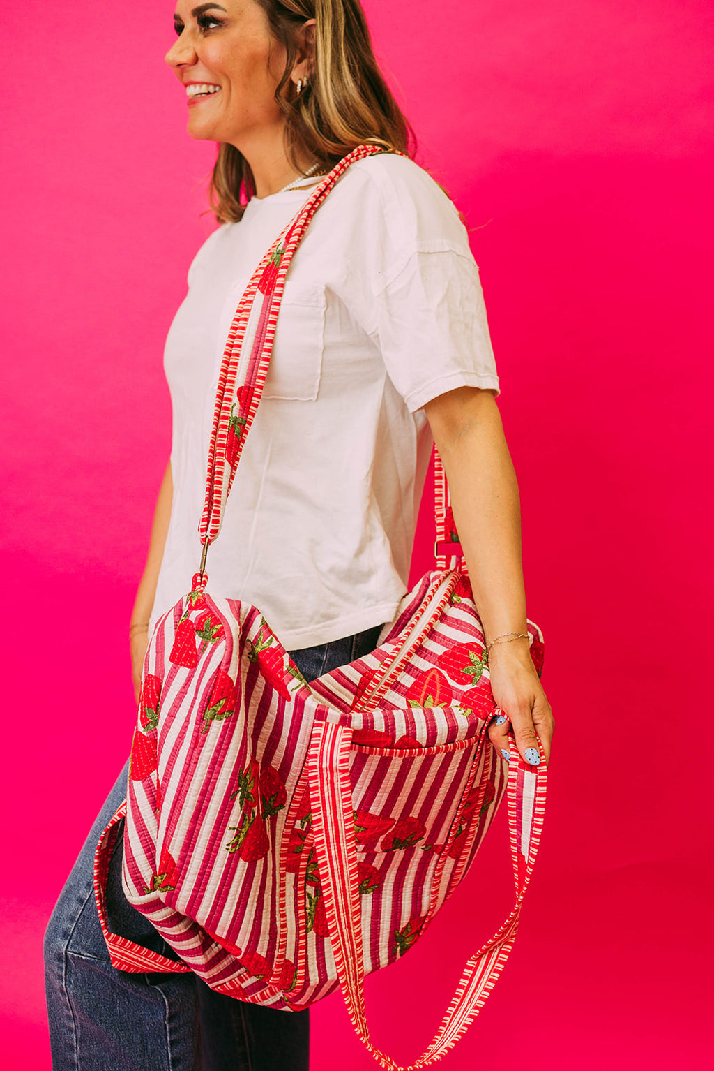 quilted large everyday tote bag