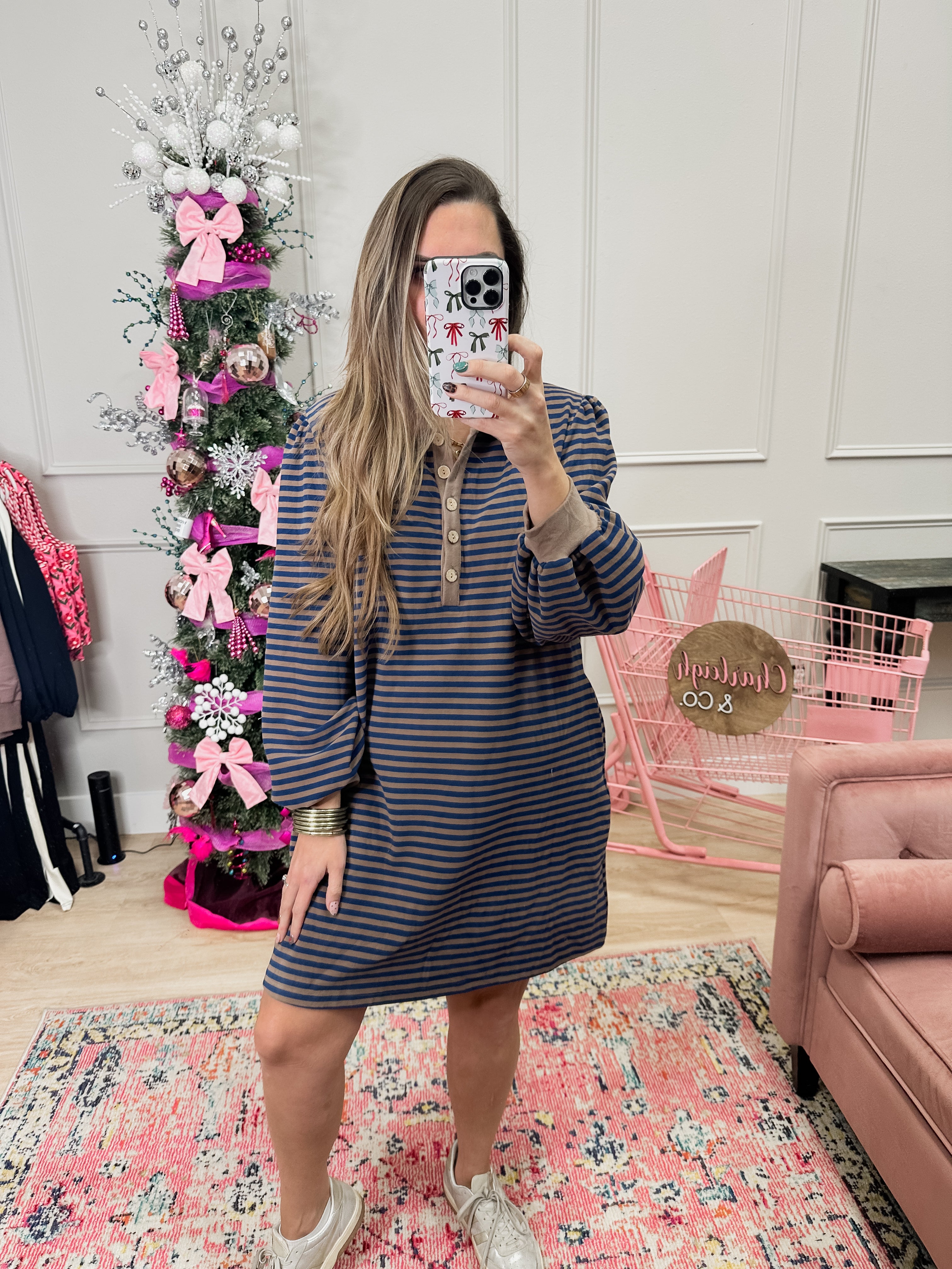 Striped Polo Shift Dress