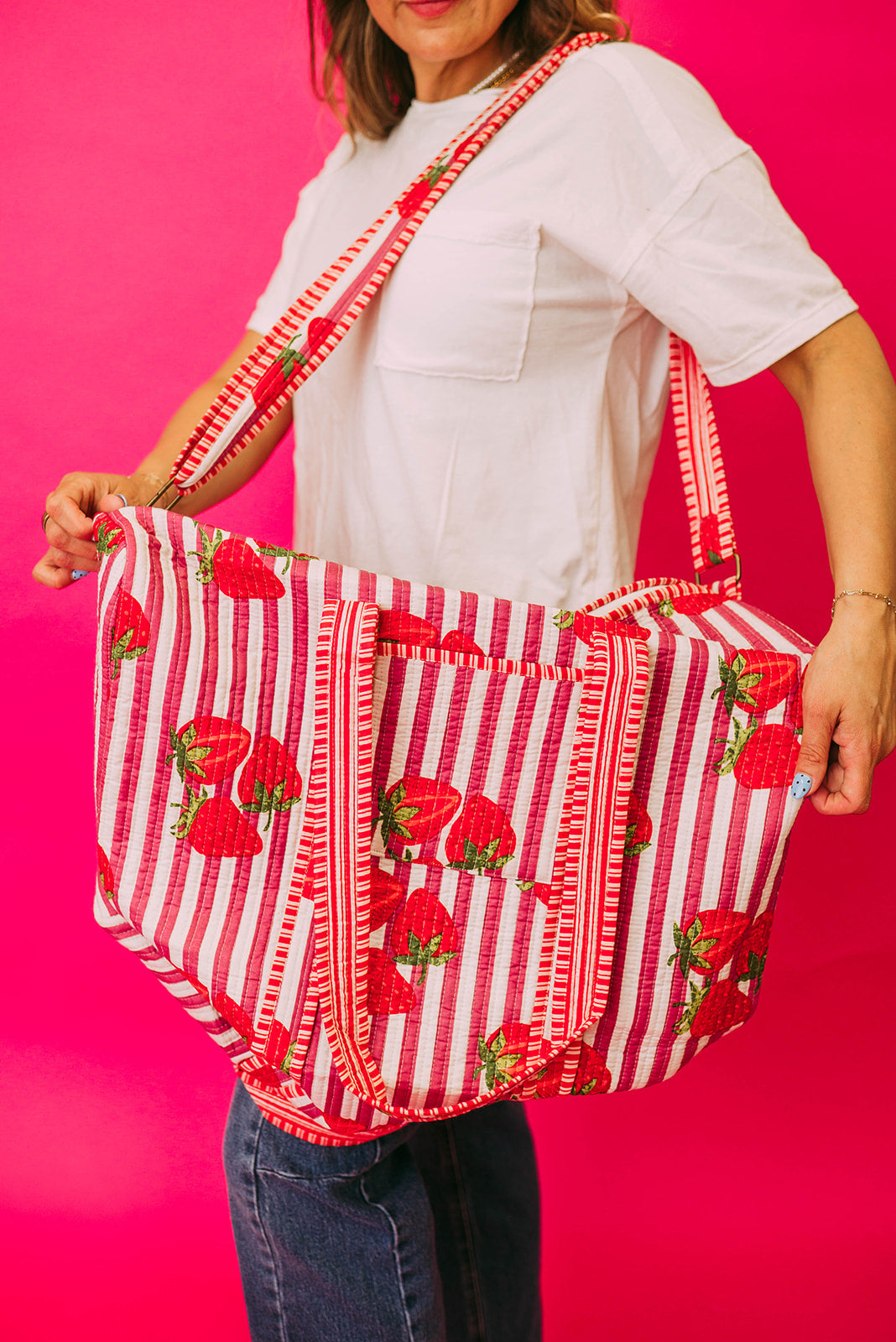 quilted large everyday tote bag