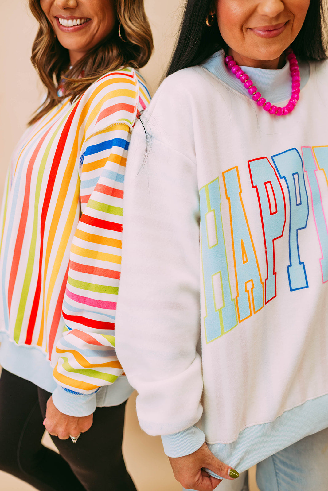 striped happiest reversible mockneck