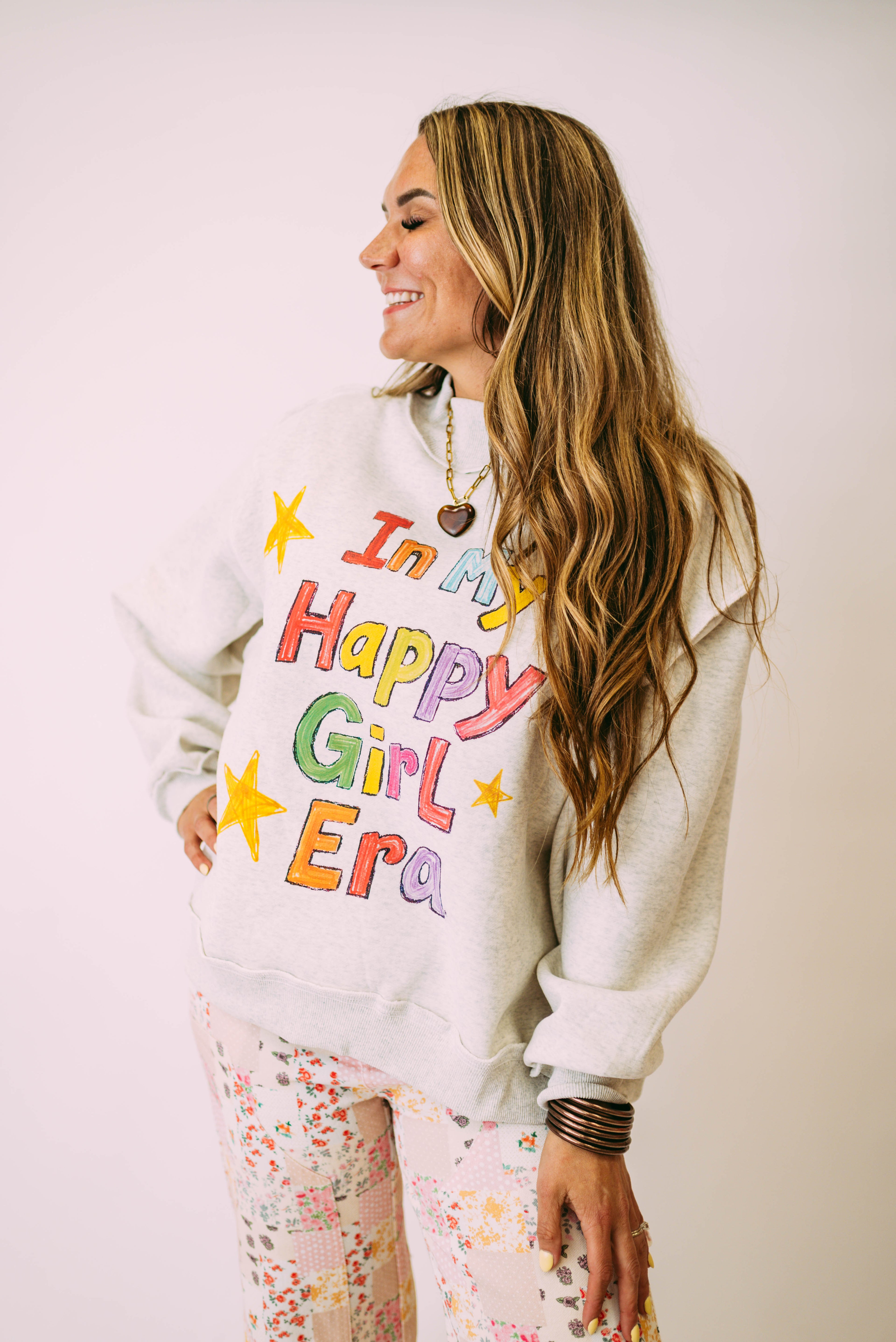 in my happy girl era reversible sweatshirt
