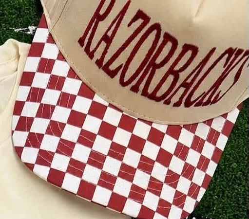 checkered razorback trucker
