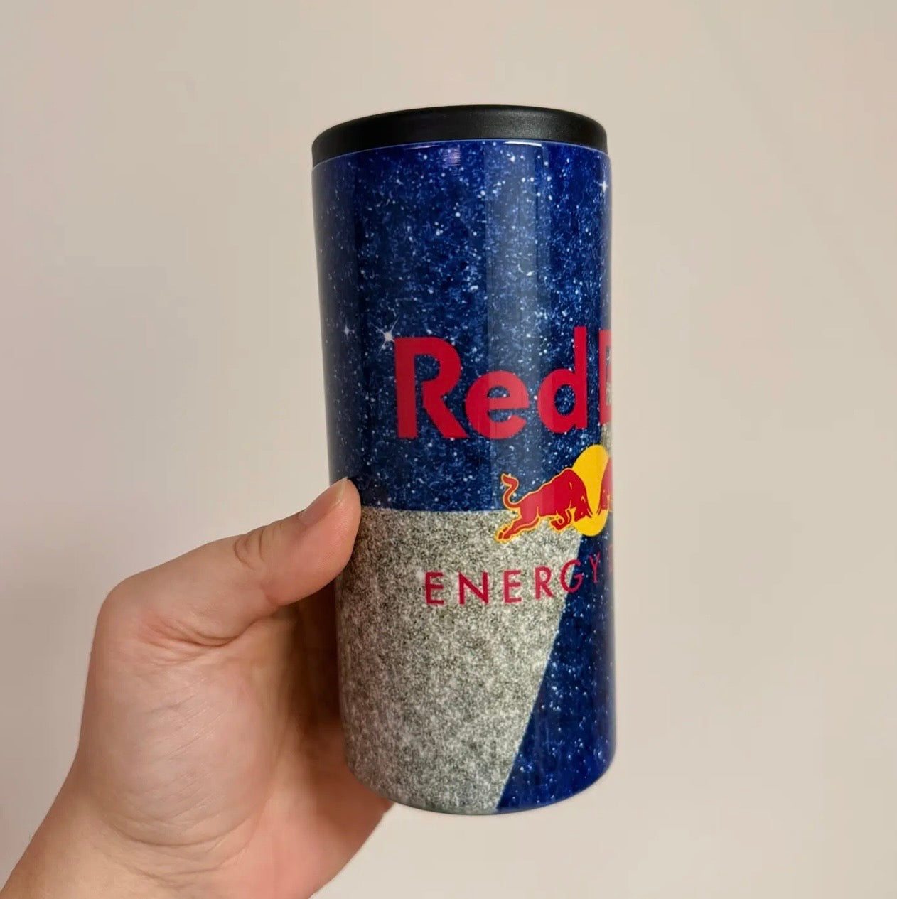 glitter Red Bull slim can cooler