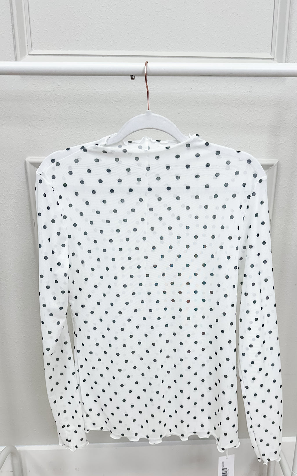 polka dot mesh top